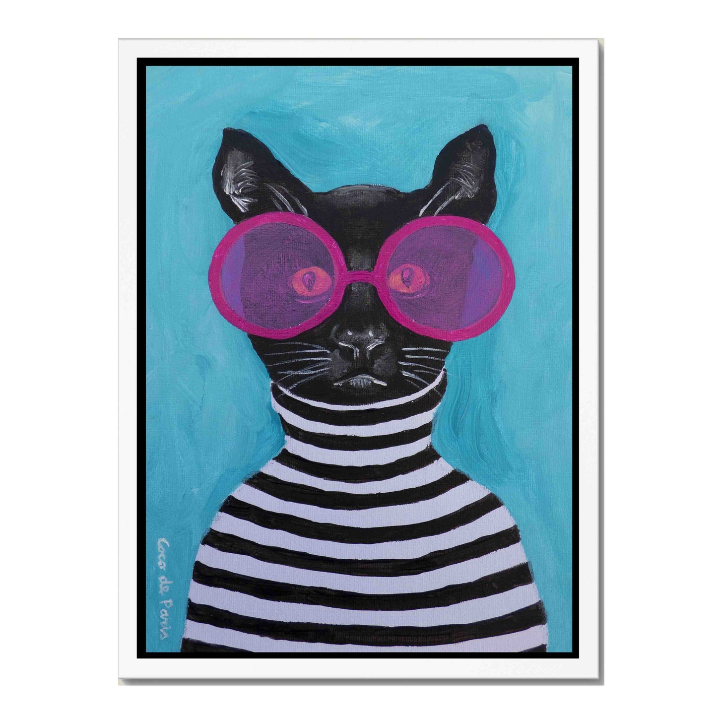 STRIPY BLACK CAT | CANVAS