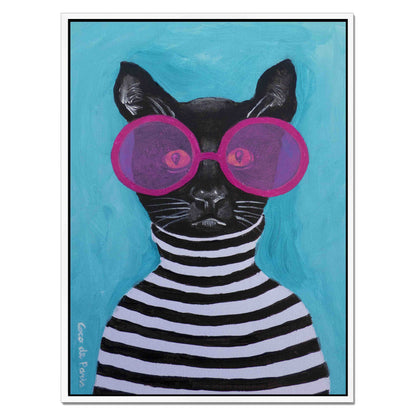 STRIPY BLACK CAT | CANVAS
