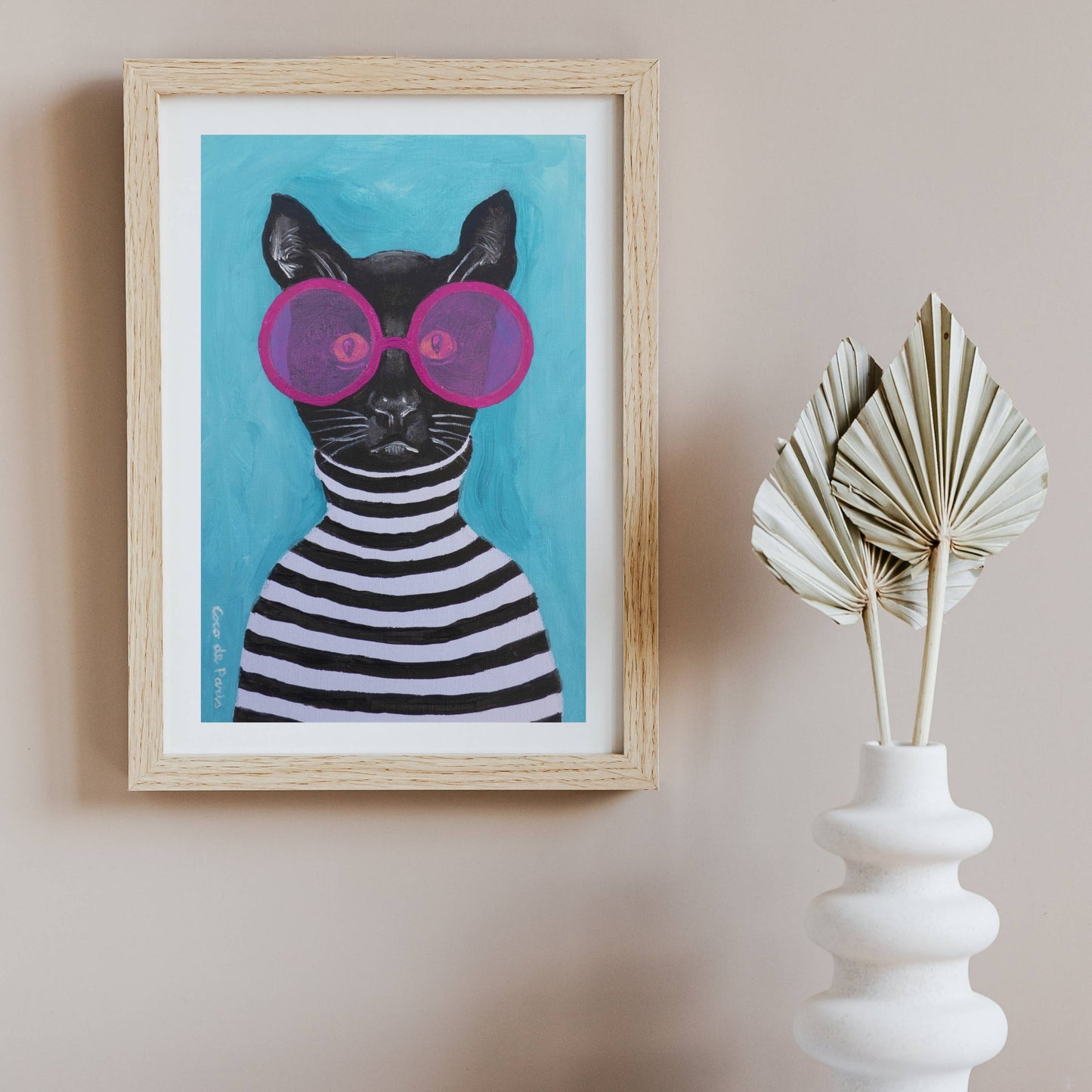 STRIPY BLACK CAT | PRINT