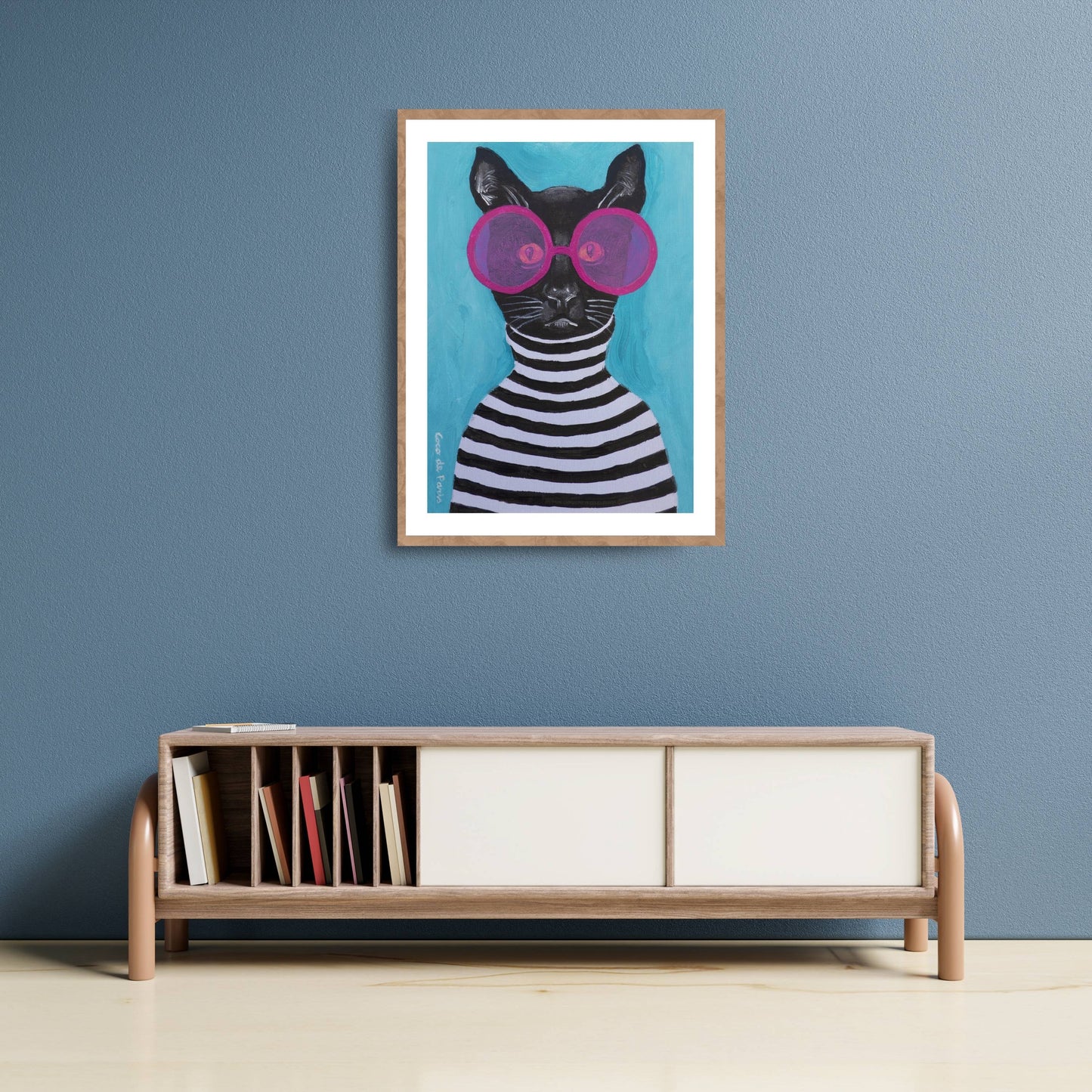 STRIPY BLACK CAT | PRINT