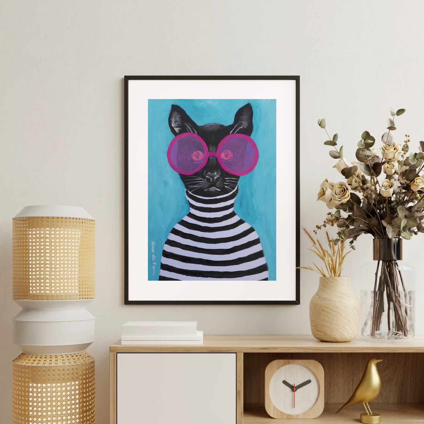 STRIPY BLACK CAT | PRINT