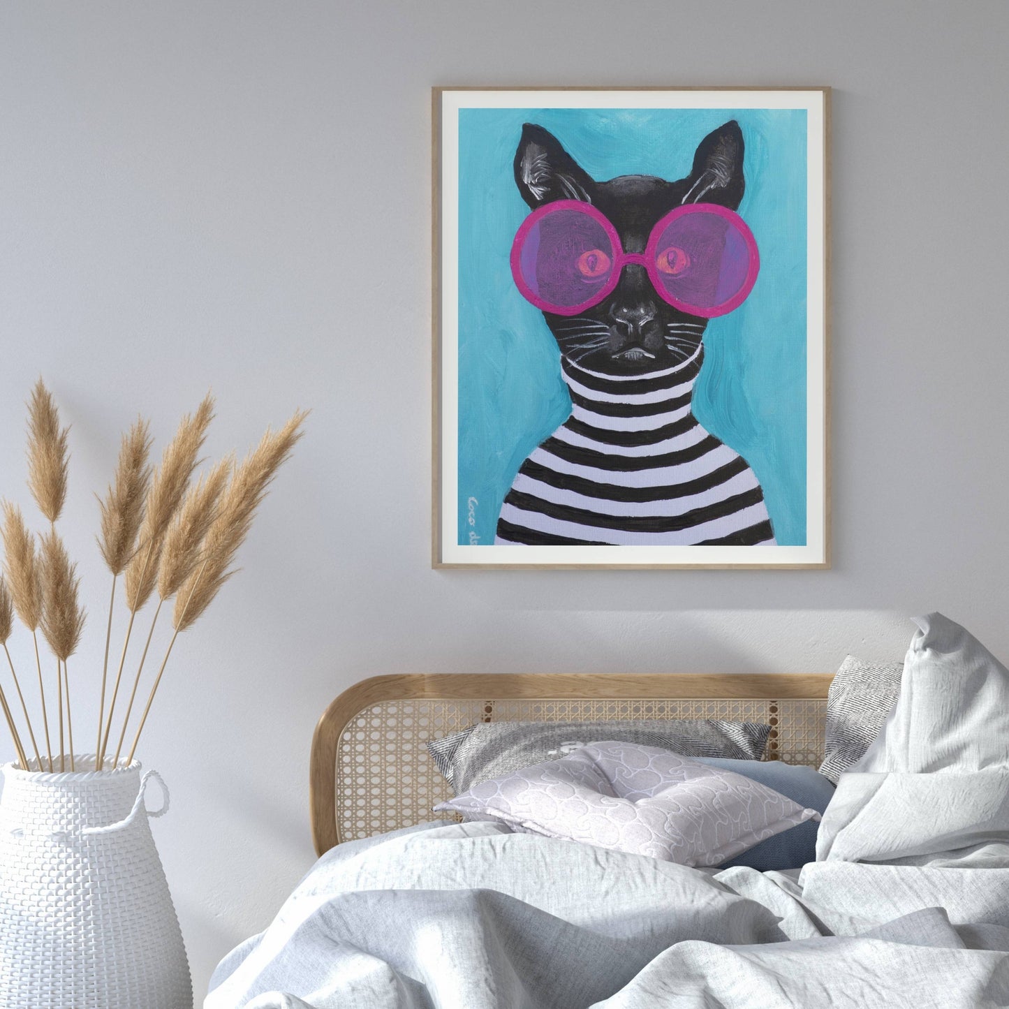 STRIPY BLACK CAT | PRINT