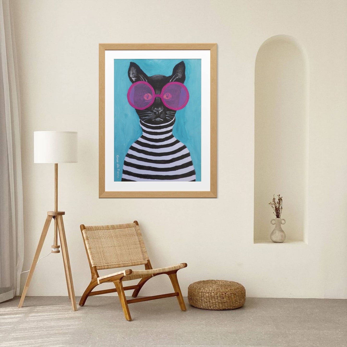 STRIPY BLACK CAT | PRINT