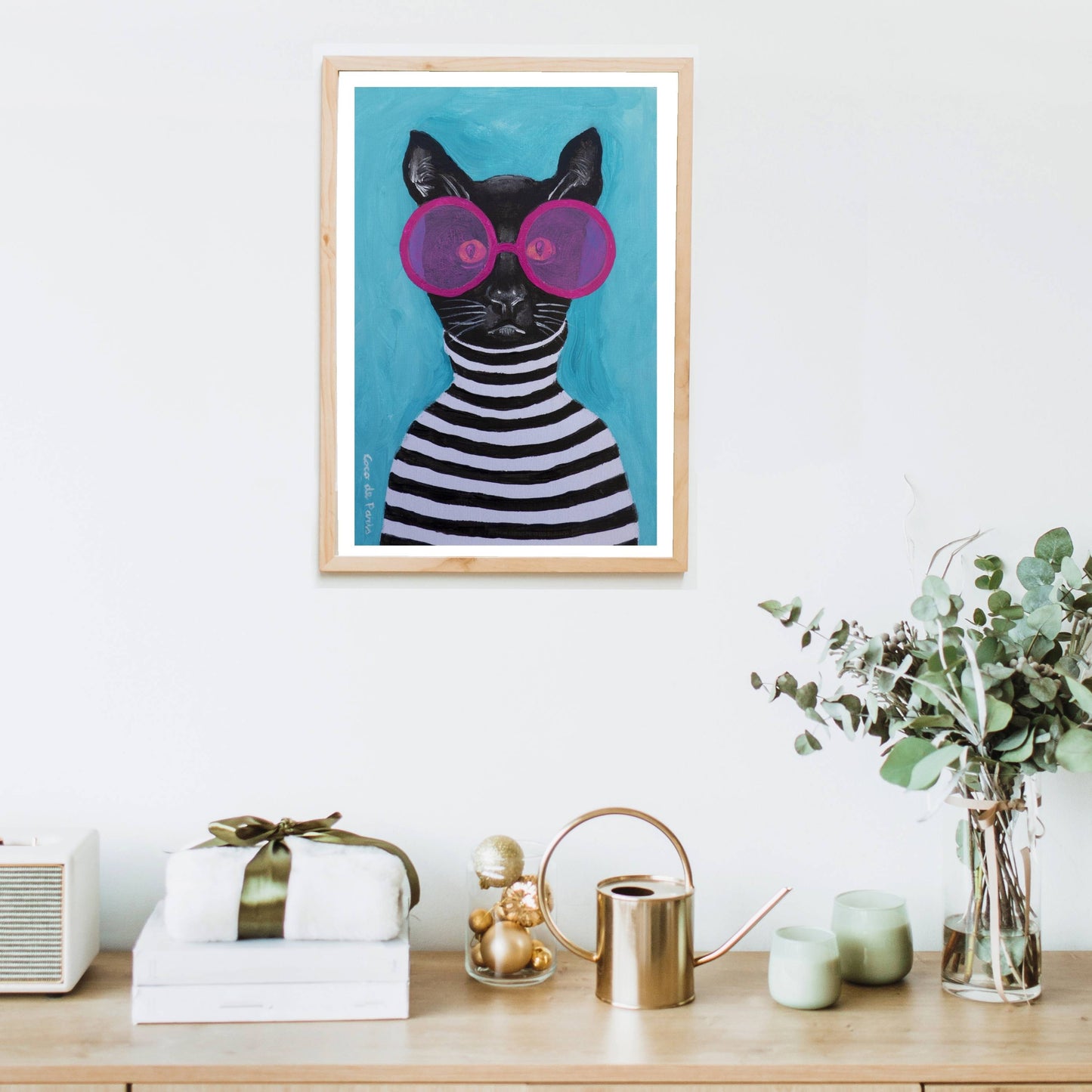 STRIPY BLACK CAT | PRINT