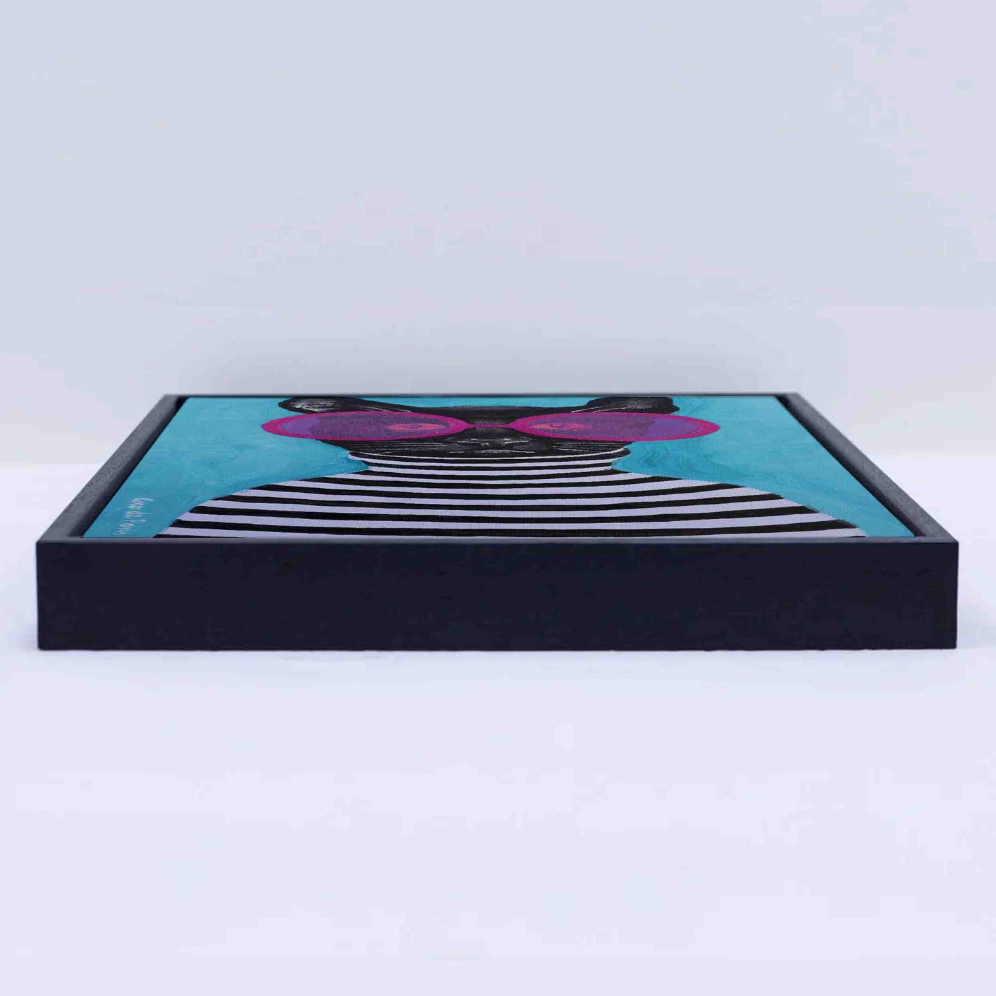 STRIPY BLACK CAT | CANVAS