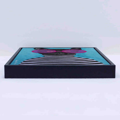 STRIPY BLACK CAT | CANVAS