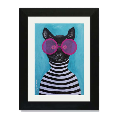 STRIPY BLACK CAT | PRINT