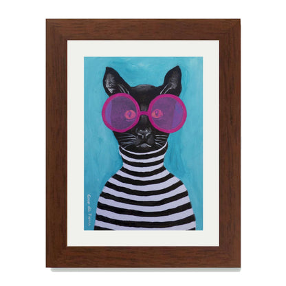 STRIPY BLACK CAT | PRINT