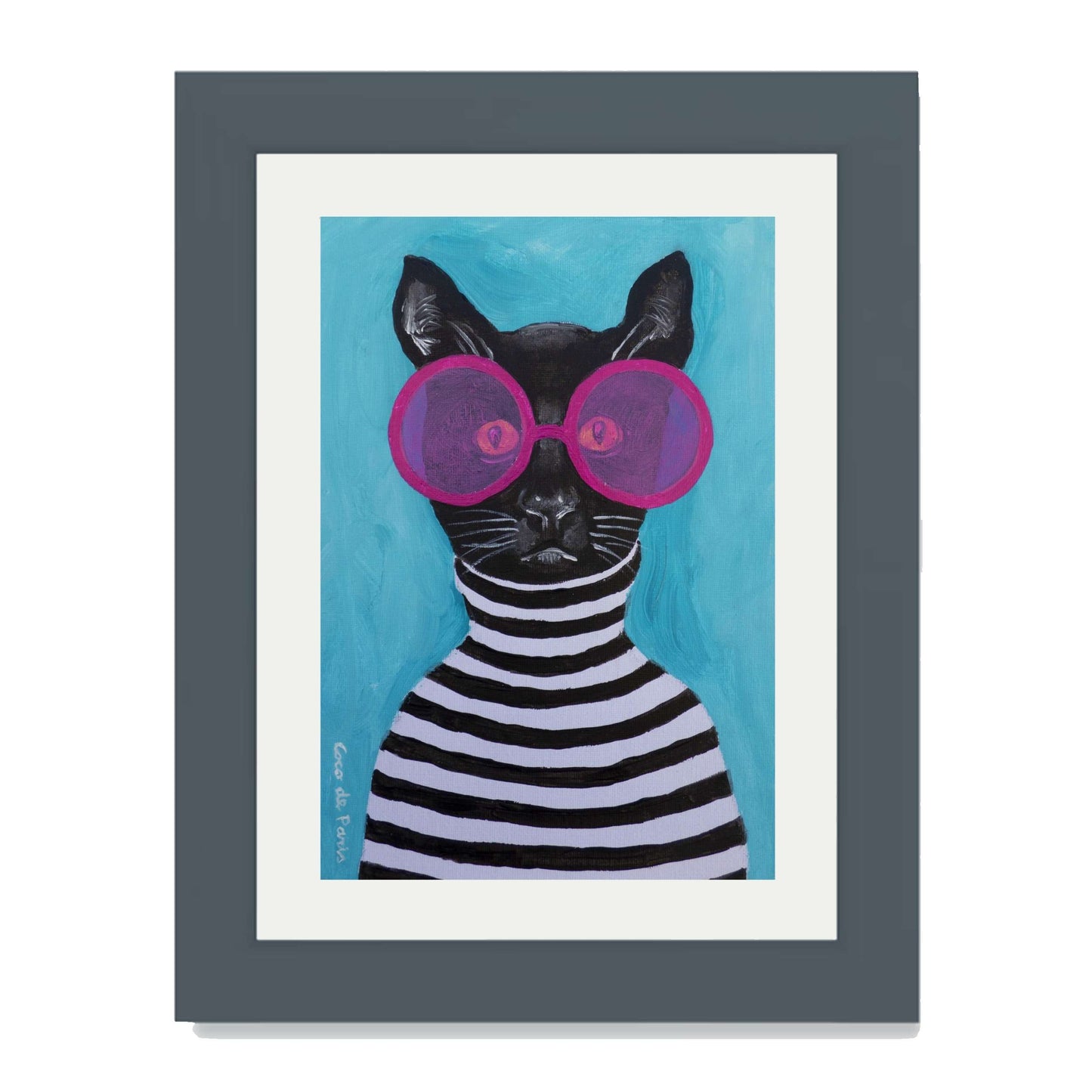 STRIPY BLACK CAT | PRINT