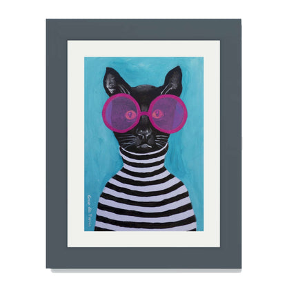 STRIPY BLACK CAT | PRINT