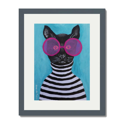 STRIPY BLACK CAT | PRINT
