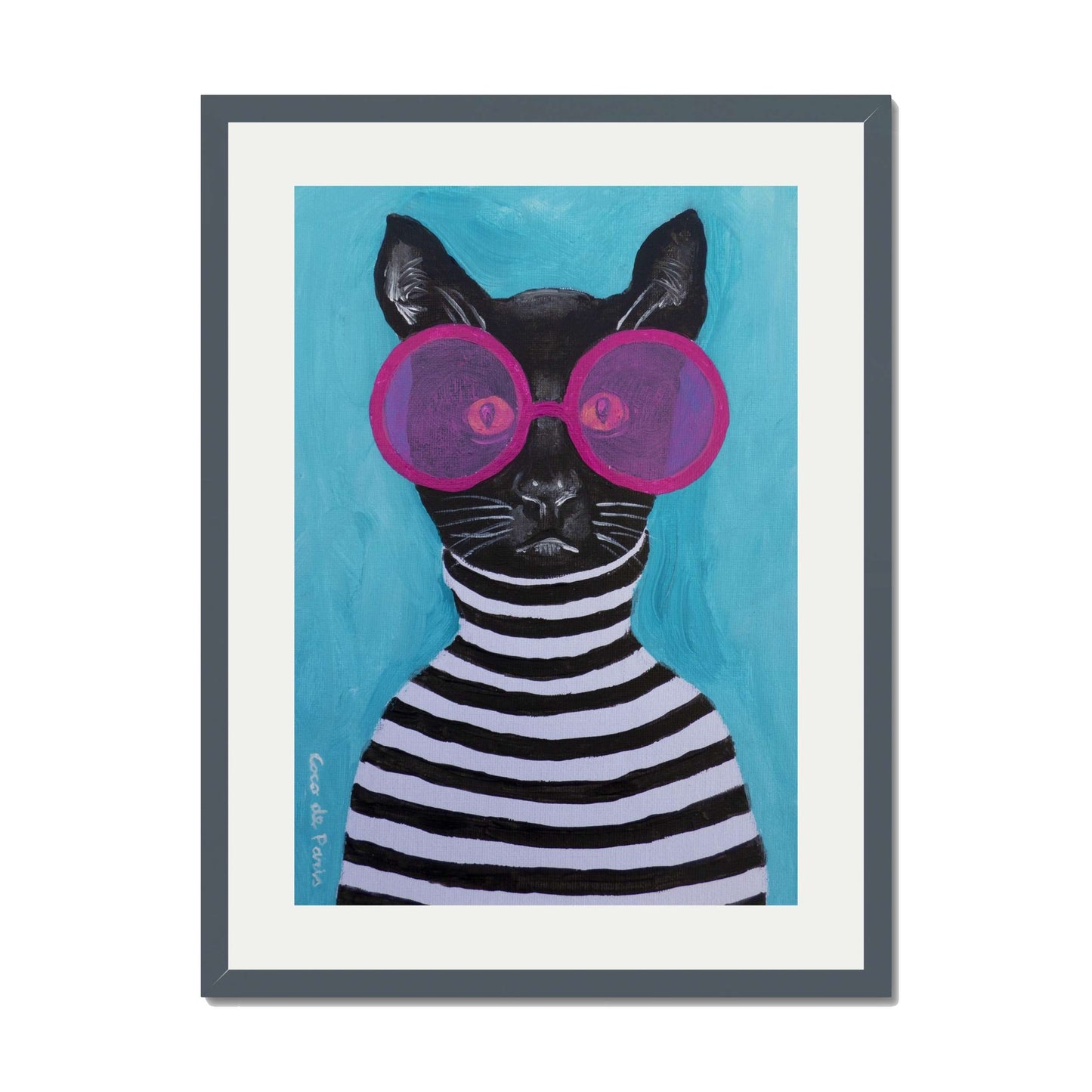 STRIPY BLACK CAT | PRINT