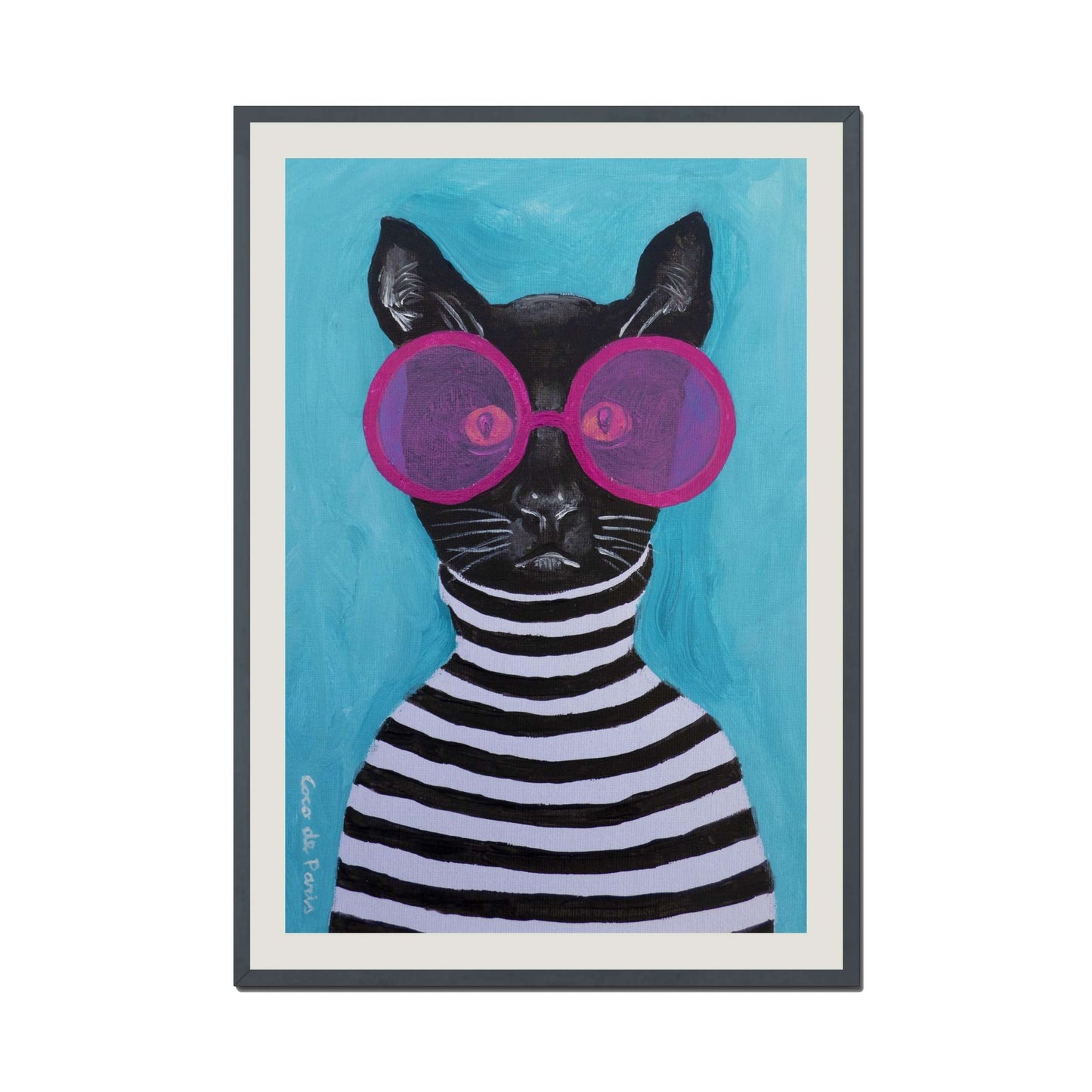 STRIPY BLACK CAT | PRINT