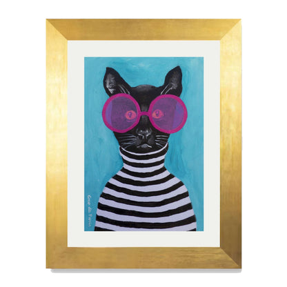 STRIPY BLACK CAT | PRINT