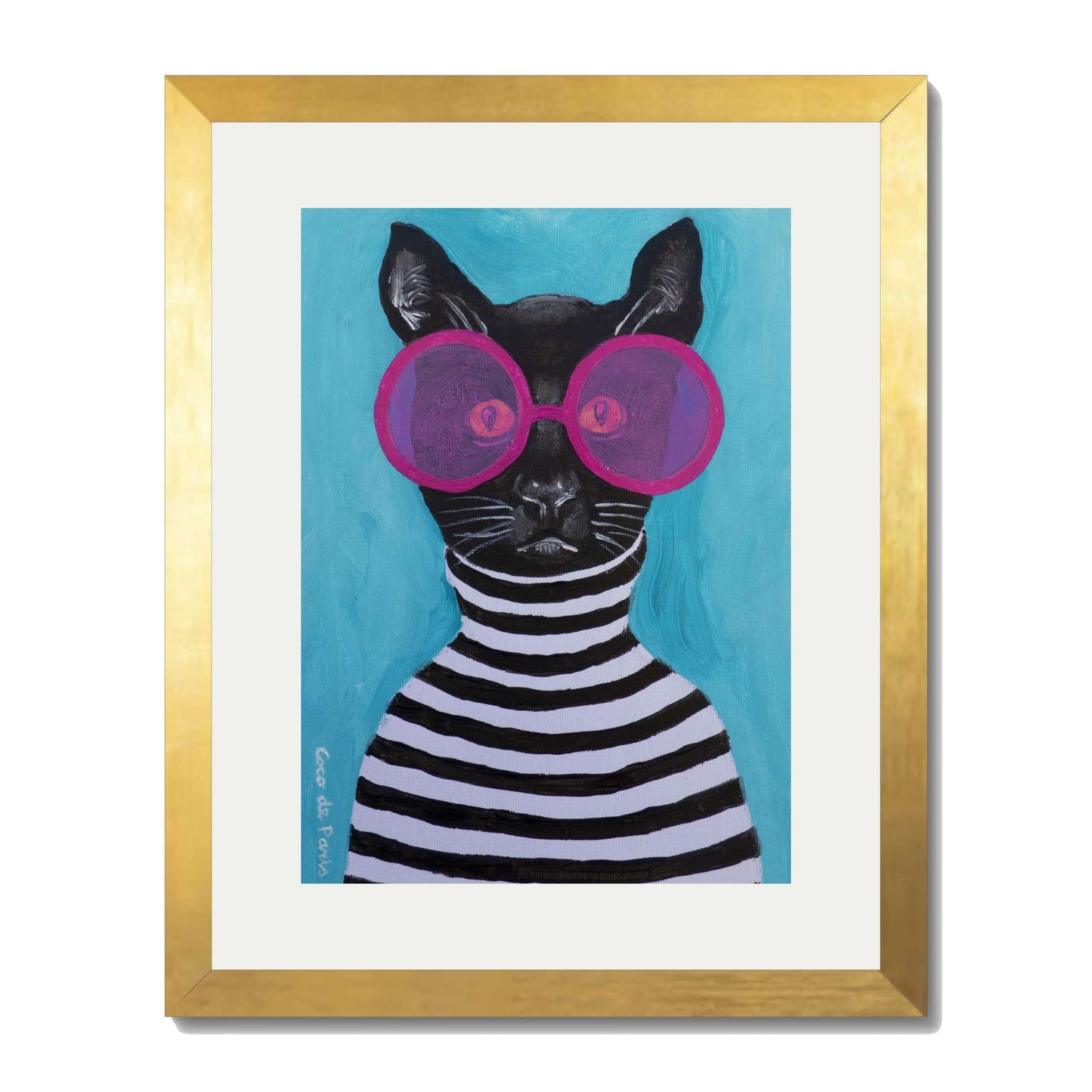 STRIPY BLACK CAT | PRINT