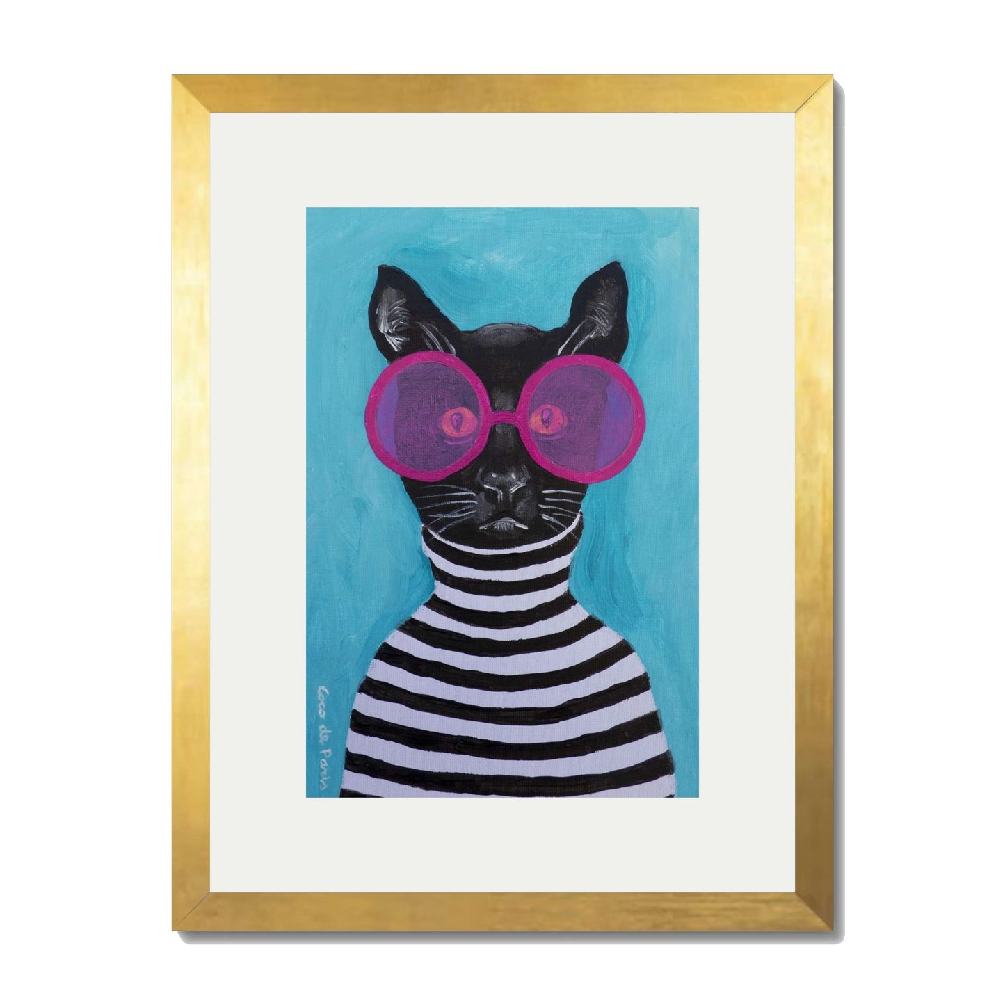 STRIPY BLACK CAT | PRINT