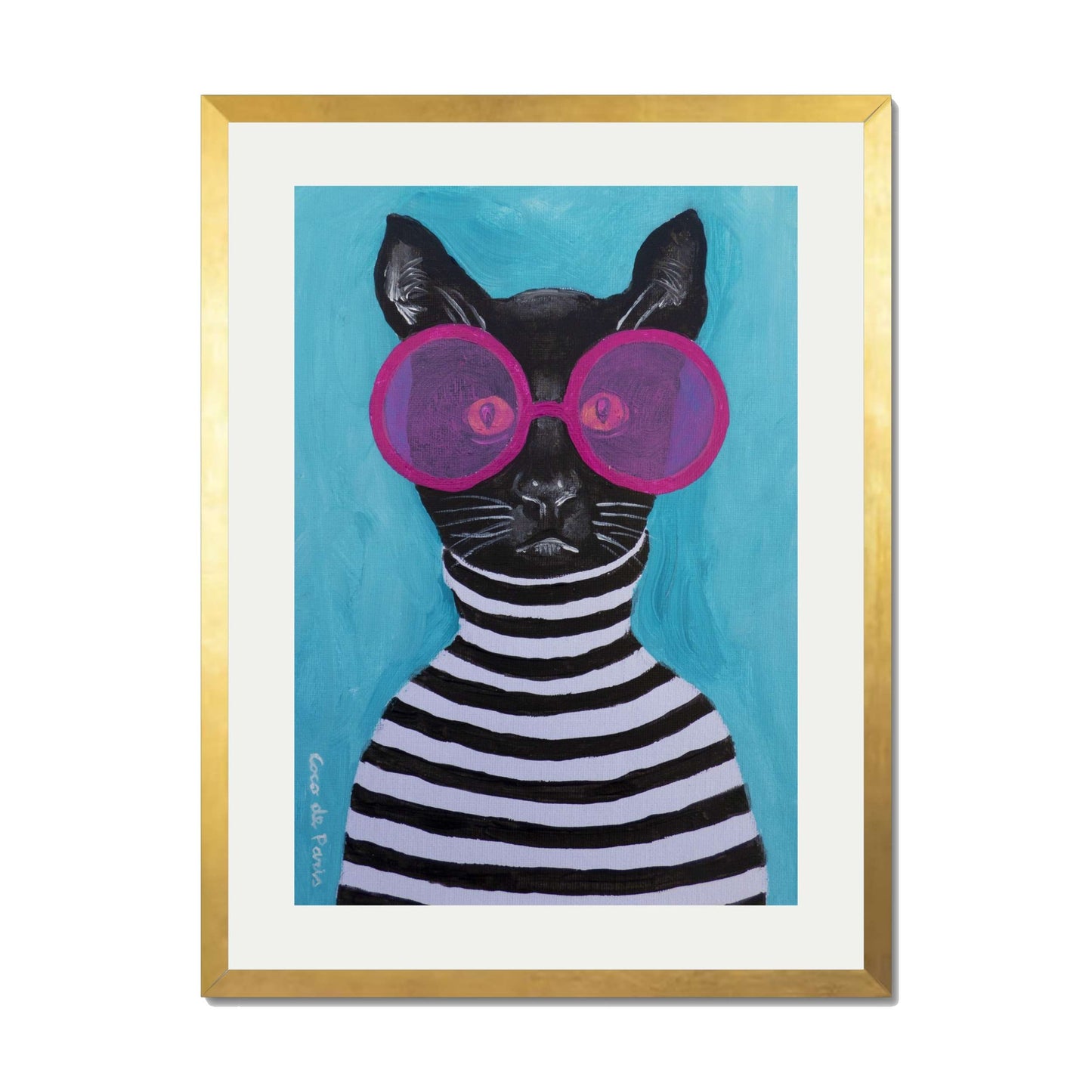 STRIPY BLACK CAT | PRINT