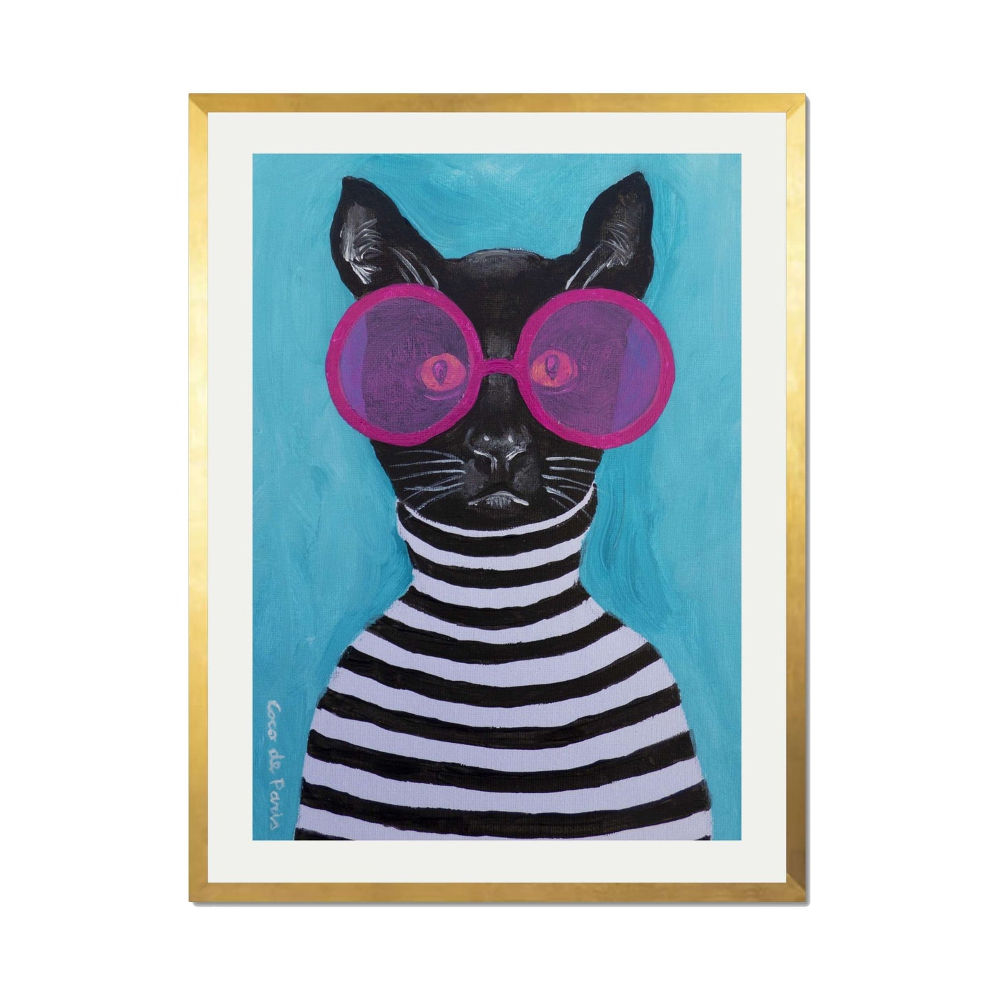 STRIPY BLACK CAT | PRINT