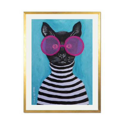 STRIPY BLACK CAT | PRINT