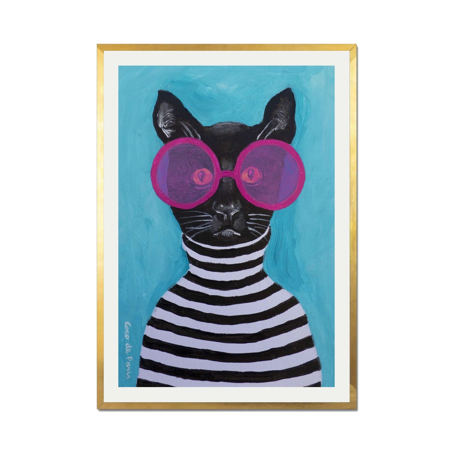 STRIPY BLACK CAT | PRINT
