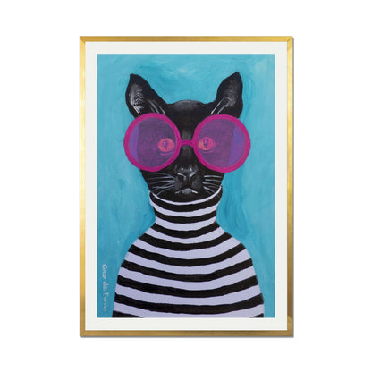 STRIPY BLACK CAT | PRINT