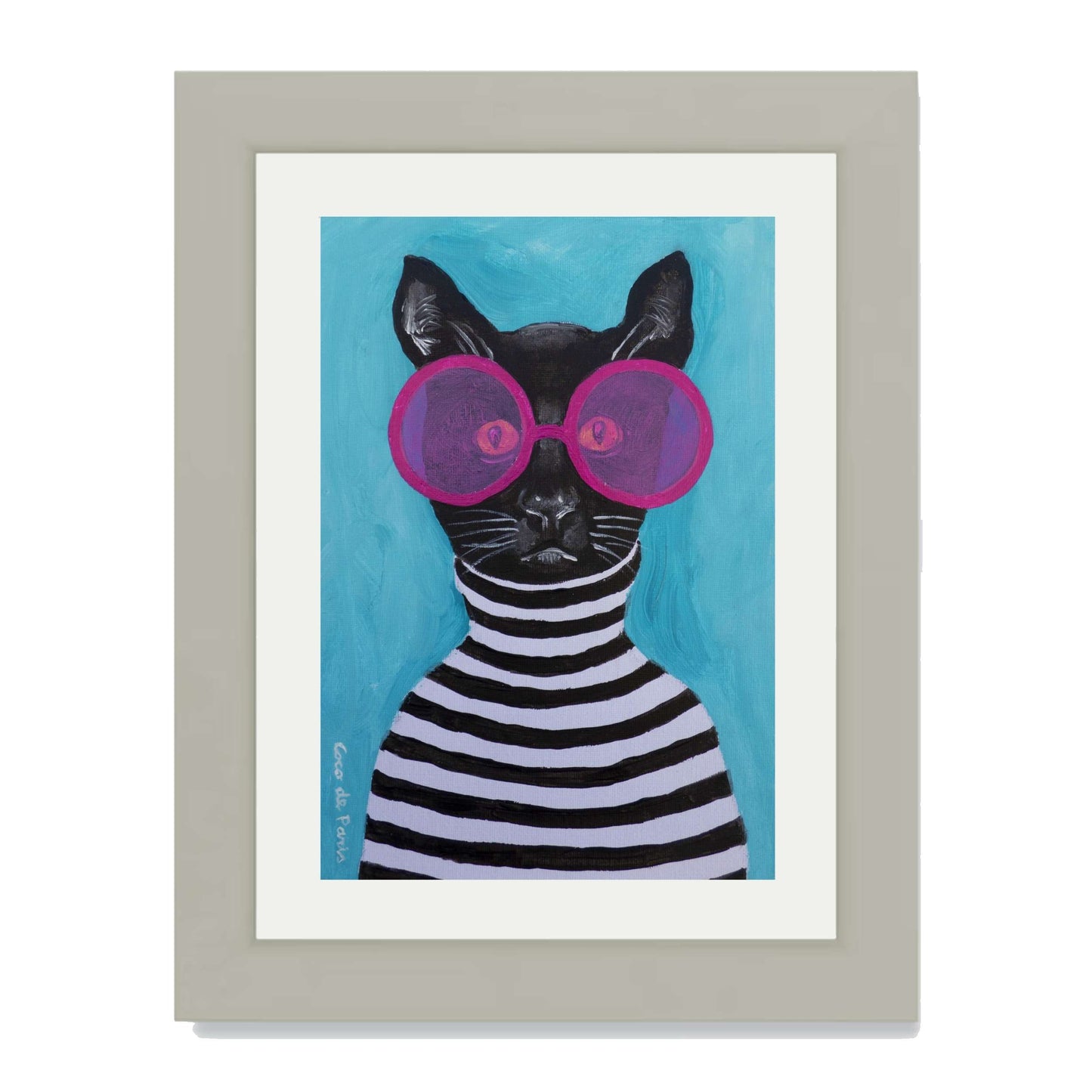STRIPY BLACK CAT | PRINT