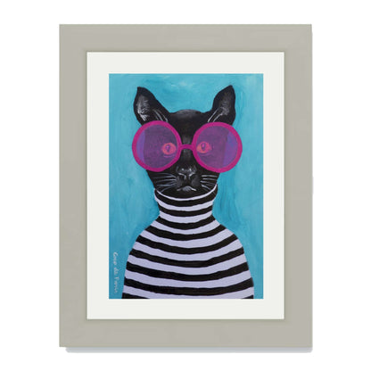 STRIPY BLACK CAT | PRINT