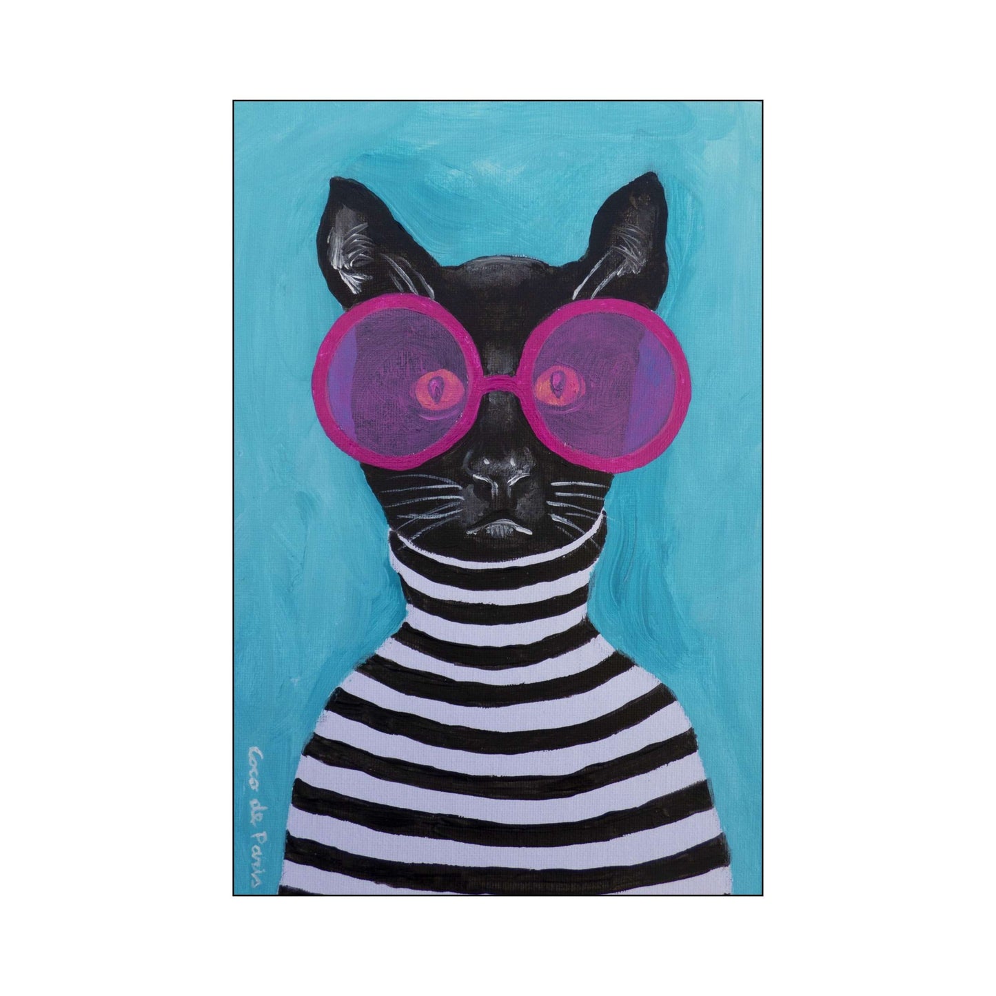 STRIPY BLACK CAT | PRINT