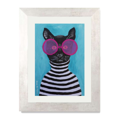 STRIPY BLACK CAT | PRINT