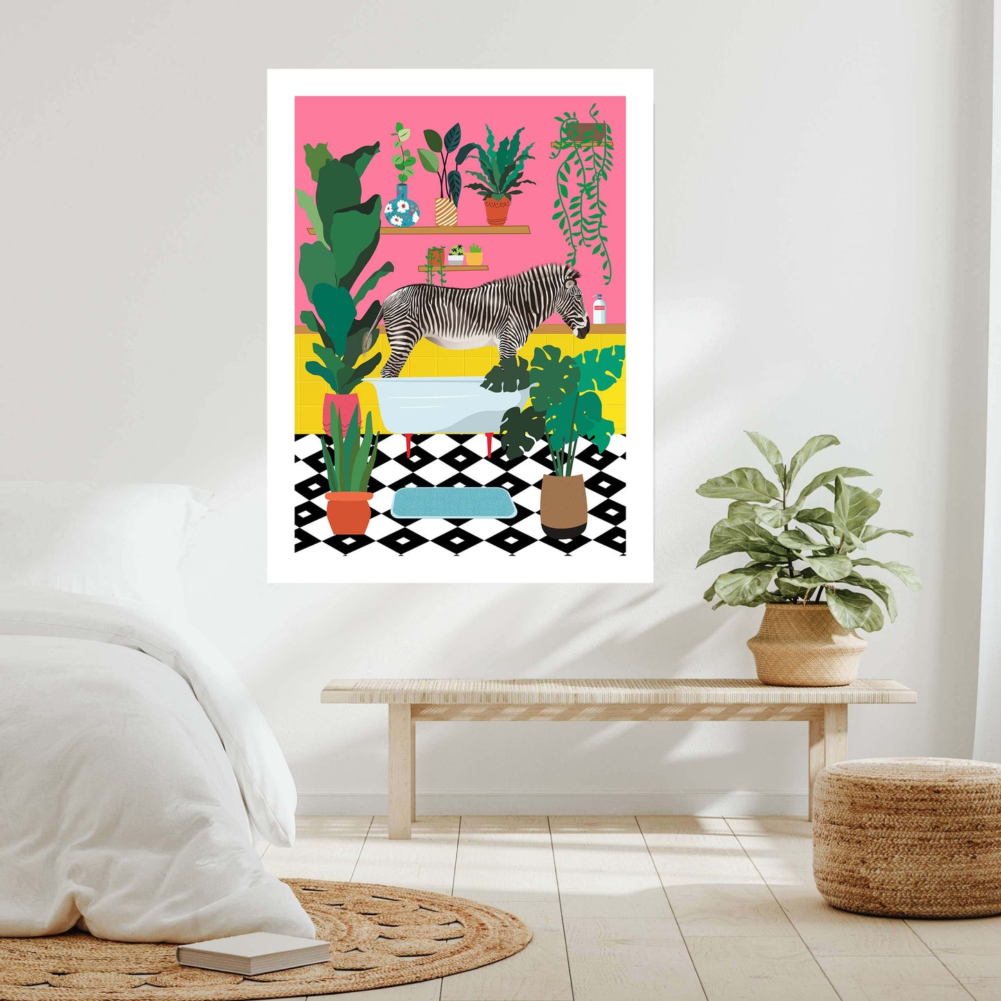 ZEBRA BATHTIME | CANVAS