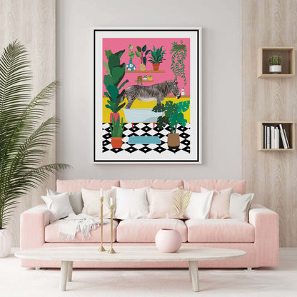 ZEBRA BATHTIME | CANVAS