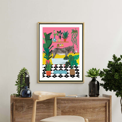 ZEBRA BATHTIME | CANVAS