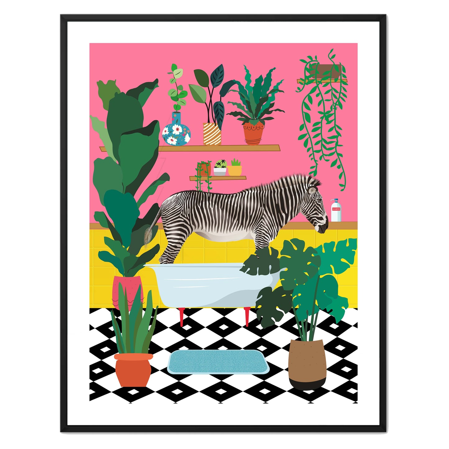 ZEBRA BATHTIME | CANVAS