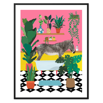 ZEBRA BATHTIME | CANVAS