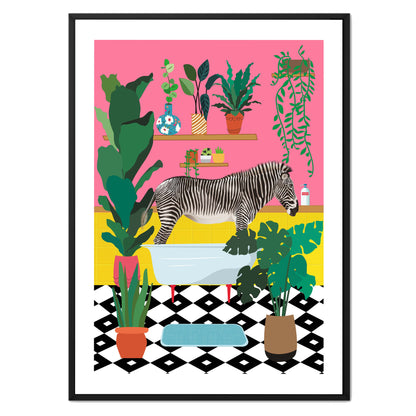 ZEBRA BATHTIME | CANVAS