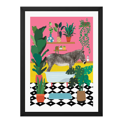 ZEBRA BATHTIME | CANVAS