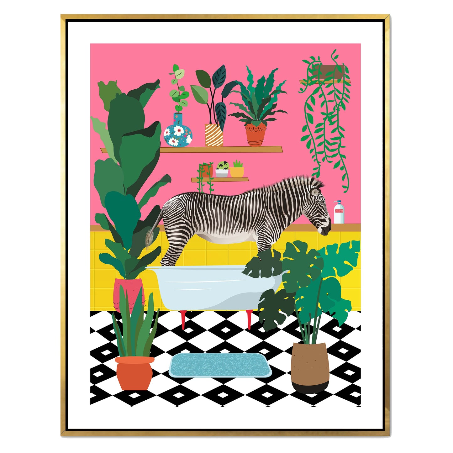 ZEBRA BATHTIME | CANVAS