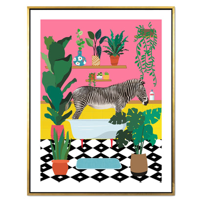 ZEBRA BATHTIME | CANVAS
