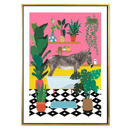 ZEBRA BATHTIME | CANVAS