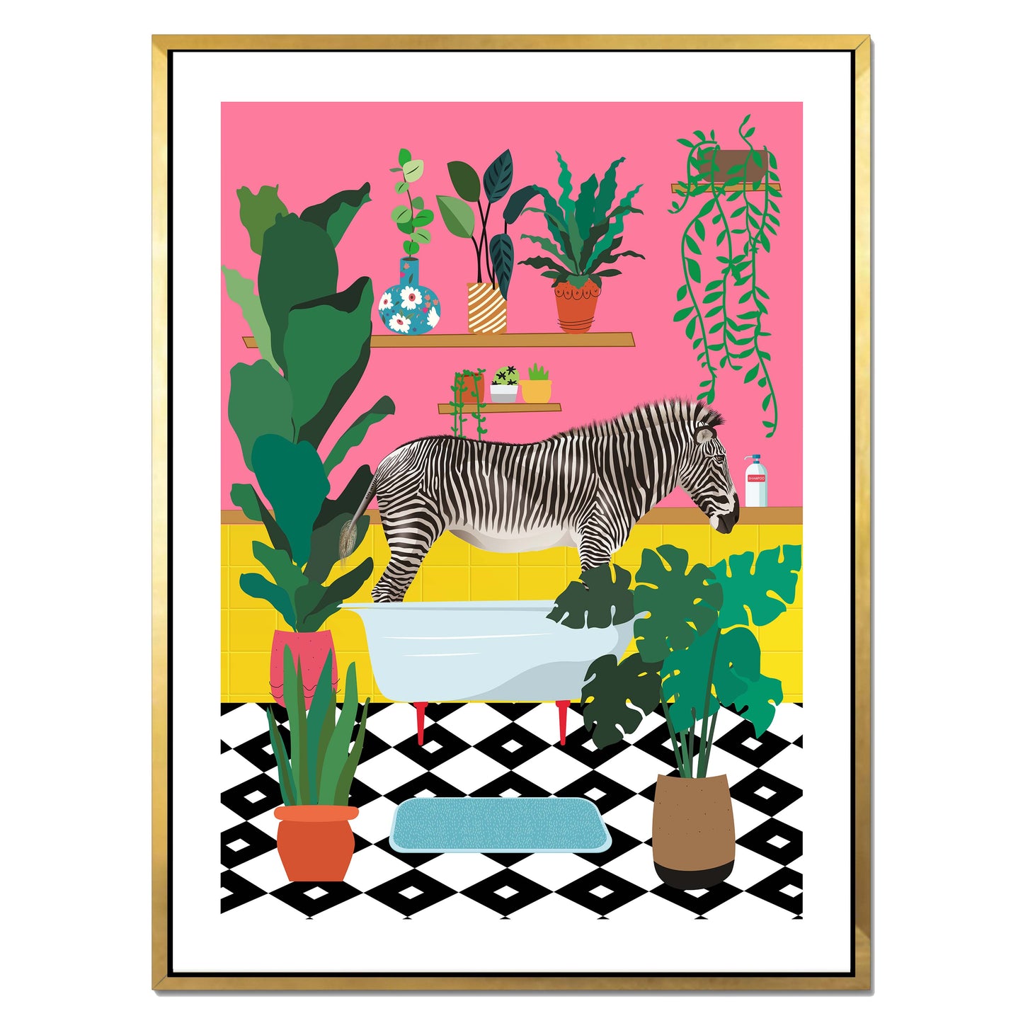 ZEBRA BATHTIME | CANVAS
