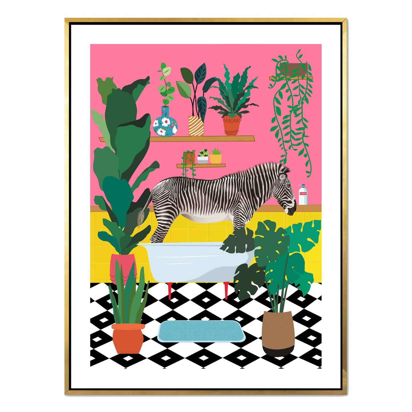 ZEBRA BATHTIME | CANVAS