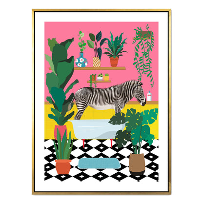 ZEBRA BATHTIME | CANVAS