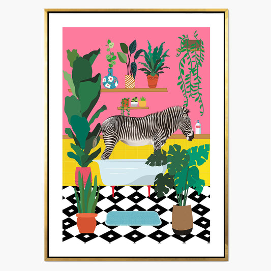ZEBRA BATHTIME | CANVAS
