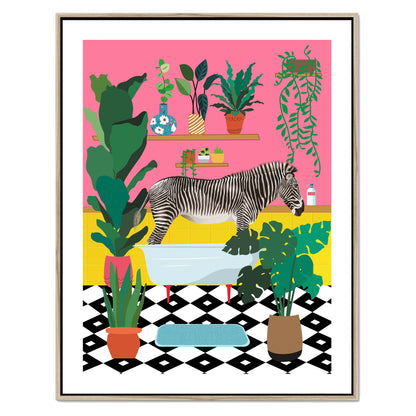 ZEBRA BATHTIME | CANVAS