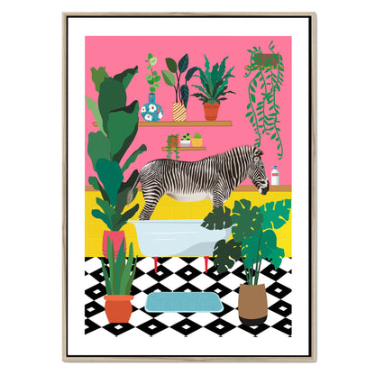 ZEBRA BATHTIME | CANVAS