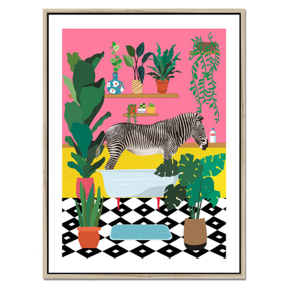 ZEBRA BATHTIME | CANVAS