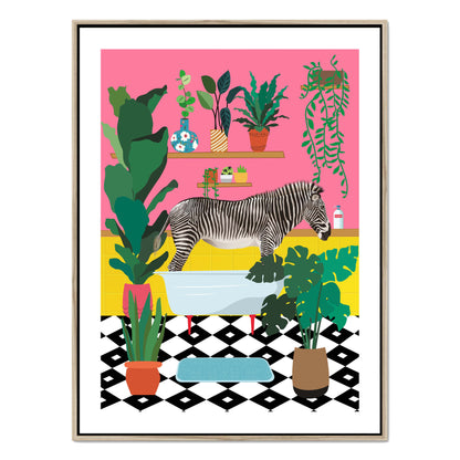 ZEBRA BATHTIME | CANVAS