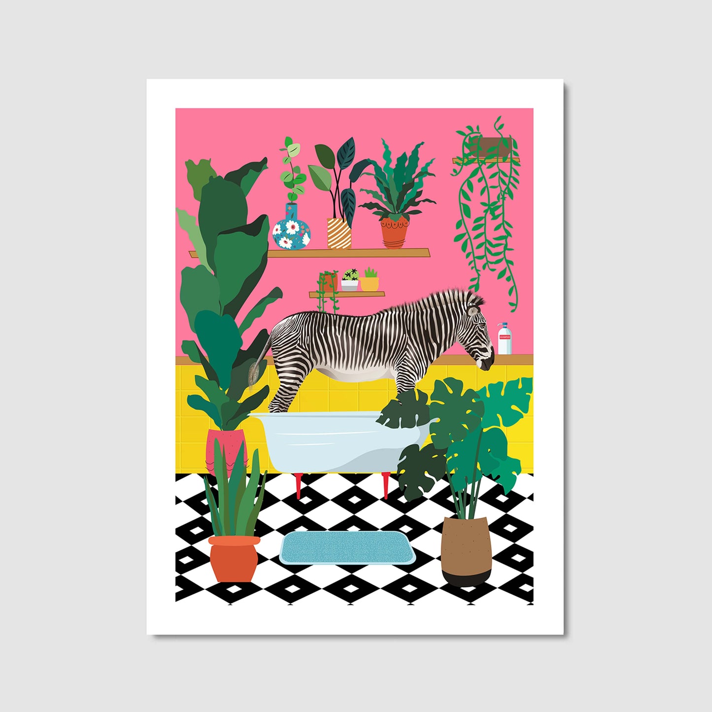 ZEBRA BATHTIME | CANVAS
