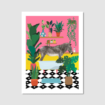 ZEBRA BATHTIME | CANVAS