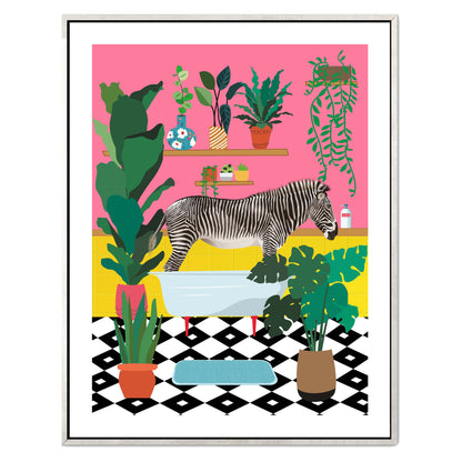 ZEBRA BATHTIME | CANVAS